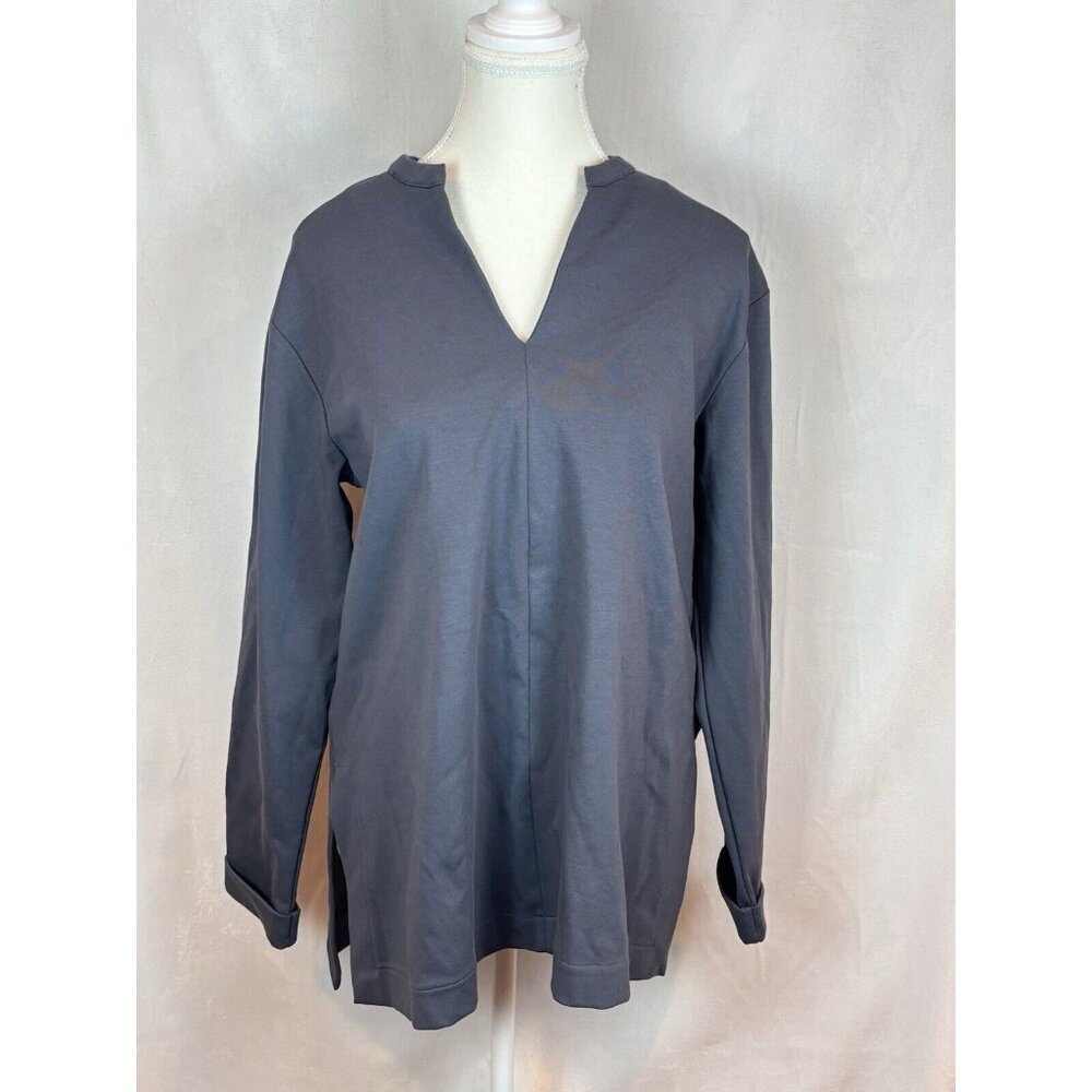 Haven well within heavyweight organic cotton grey long‎ sleeve womens top SZ L